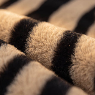 Zebra Pattern Faux Fur Nonslip Sofa Cover