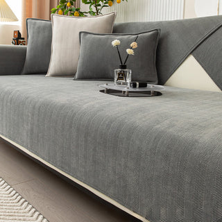 Chenille Herringbone Sofa Cover