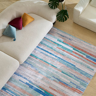 Easy Clean Rug Modern Refraction Pet-Friendly Living Room Area Rug