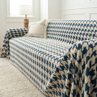 Cozy Houndstooth Sofa Cover