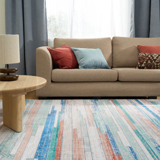 Easy Clean Rug Modern Refraction Pet-Friendly Living Room Area Rug