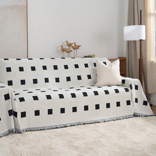 Checkered Onyx Reversible Comfort Sofa / Couch Cover