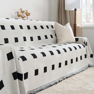 Checkered Onyx Reversible Comfort Sofa / Couch Cover