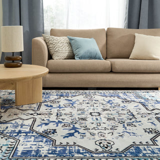 Easy Clean Rug Moroccan Boho Style Plush Pet Friendly Living Room Rug
