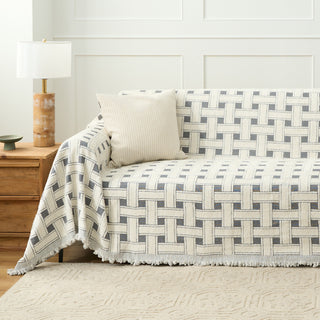 Cozy Winter Crosshatch Style Sofa/Couch Cover