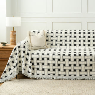 Cozy Winter Crosshatch Style Sofa/Couch Cover
