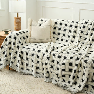 Cozy Winter Crosshatch Style Sofa/Couch Cover