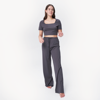 Square neck knitted crop top