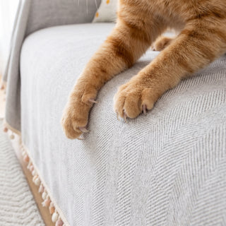 Pet Friendly Herringbone Tassel Luxe Sofa/Couch Cover