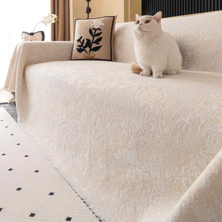 Modern Woven Velvet Textured Soft Pet-Friendly Durable Sofa Cover – Minimalist Hassle-Free Throw Couch Protection