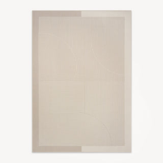 Easy Clean Rug Sand Ripple Border Spillproof Pet-Friendly Minimalist Living Room Area Rug