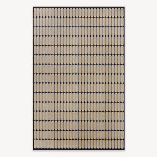 Easy Clean Rug Modern Oval Grid Spillproof Pet-Friendly Geometric Living Room Plush Area Rug