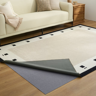 Easy Clean Washable Rug Modern Chic Geometric Glyph Border Design Durable Spillproof Pet-Friendly Non-Slip Pad Living Room Area Rug