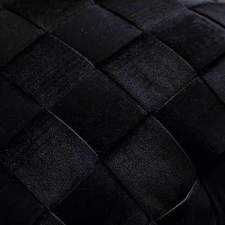 Black Velvet Woven Square Pillow Cover