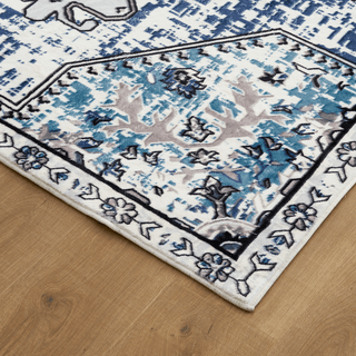 Easy Clean Rug Moroccan Boho Style Plush Pet Friendly Living Room Rug