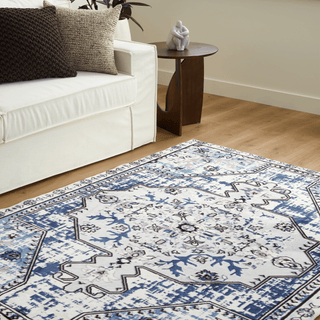 Easy Clean Rug Moroccan Boho Style Plush Pet Friendly Living Room Rug
