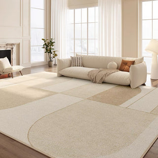 Easy Clean Rug Calm Curves Spillproof Pet-Friendly Minimalist Living Room Area Rug