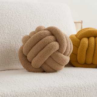 Knotted Fleece Orb Sofa Pillow