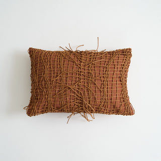 Faux Leather Tassel Cushion Cover