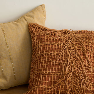 Faux Leather Tassel Cushion Cover