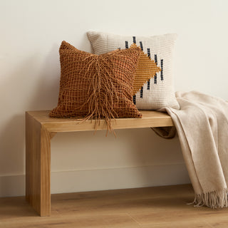 Faux Leather Tassel Cushion Cover