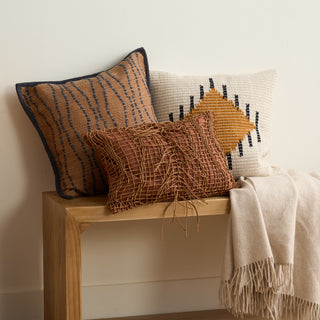Faux Leather Tassel Cushion Cover