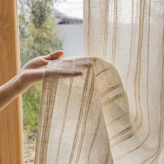 Natural Stripe Sheer Curtain