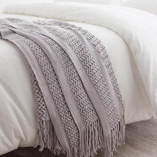 Open Weave Knitted Throw Blanket