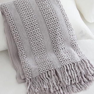 Open Weave Knitted Throw Blanket
