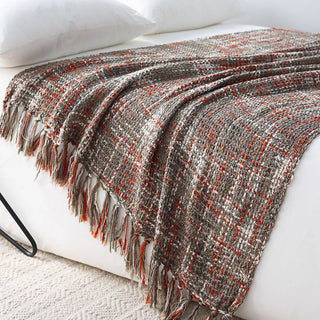 Rustic Tweed Throw Blanket